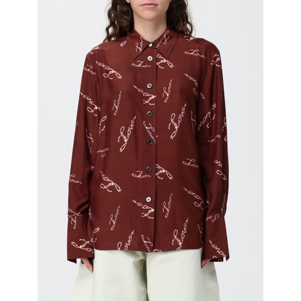 Paul Smith Women Paul Smith Relaxed-Fit Slogan-Print Silk-Blend Shirt